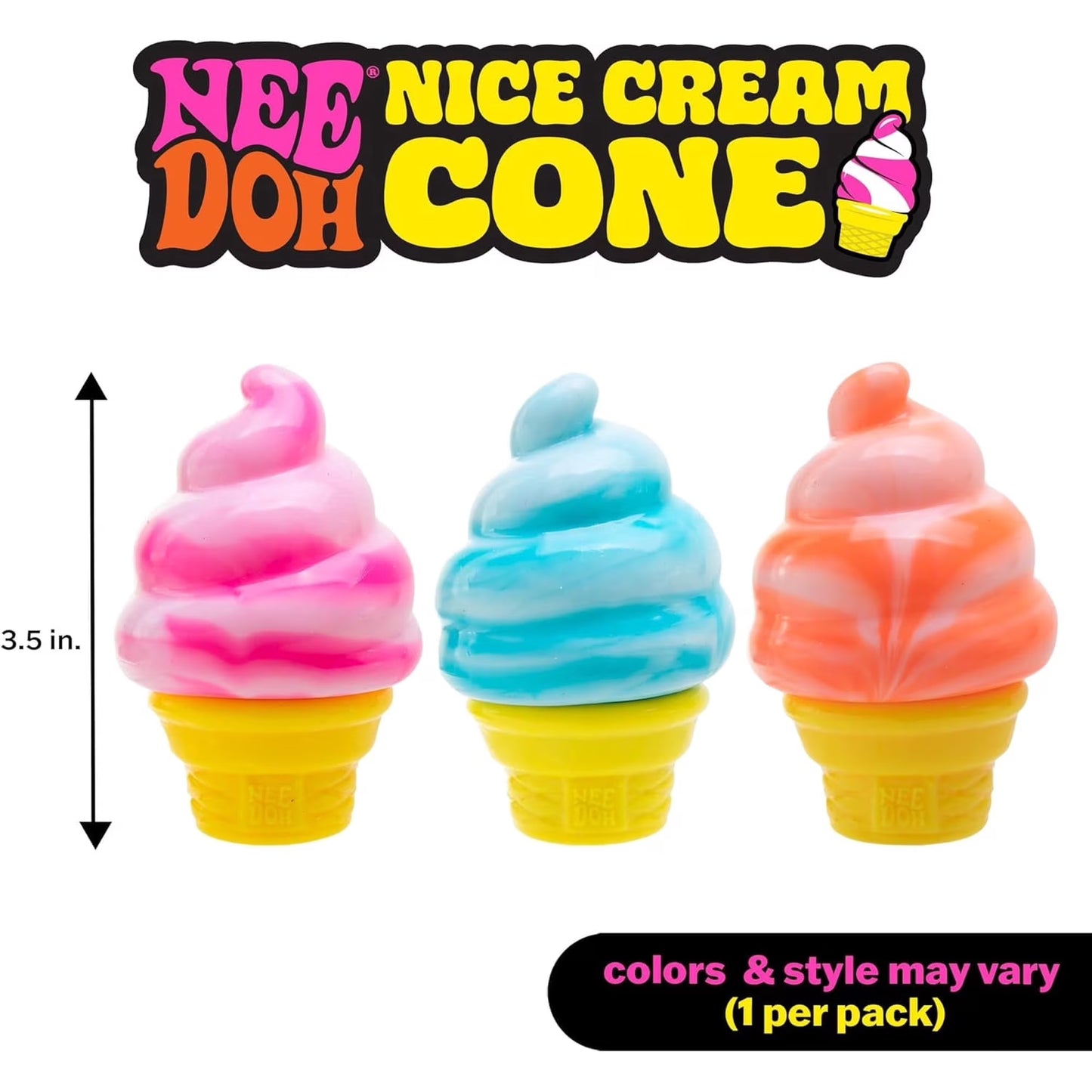 NeeDoh NICE CREAM CONE Ice Cream Swirl Squishy Toy
